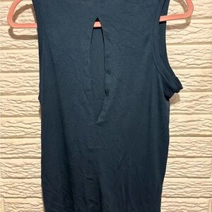 Athleta Navy With Ease Open Back Rib Tank